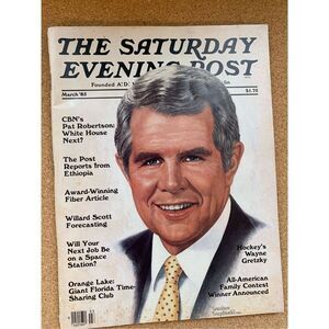 Gretzky NASA Saturday Evening Post Magazine March 1985 Pat Robertson Space EUC